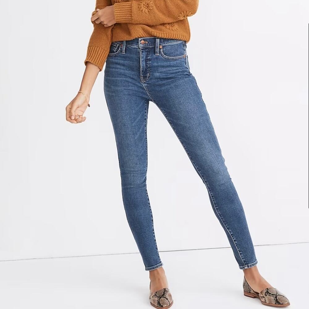 Madewell Women Size 24P Medium Wendover Wash High-Rise Skinny Denim Jeans